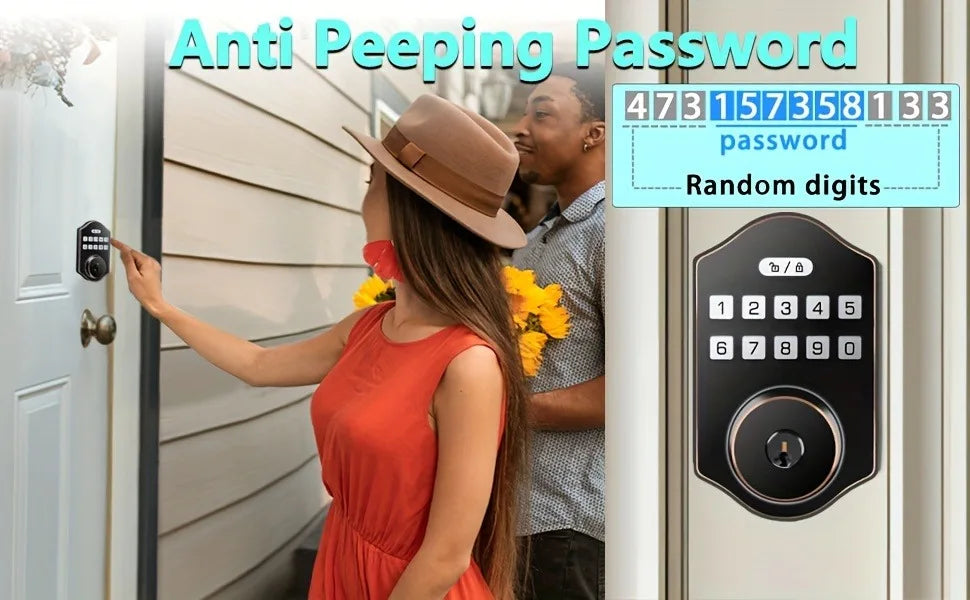 CIEPOJIT Smart Front Door Lock Deadbolt Keyless Entry Locks Digital Keypad Security For Home Unlock with password/key