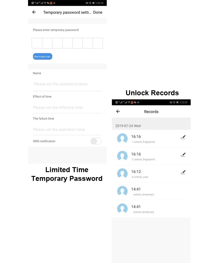 RAYKUBE M3 Tuya BLE Smart Fingerprint Electronic Door Lock Password Lock with Keys Smartlife/Tuya APP Unlock Delivery From USA