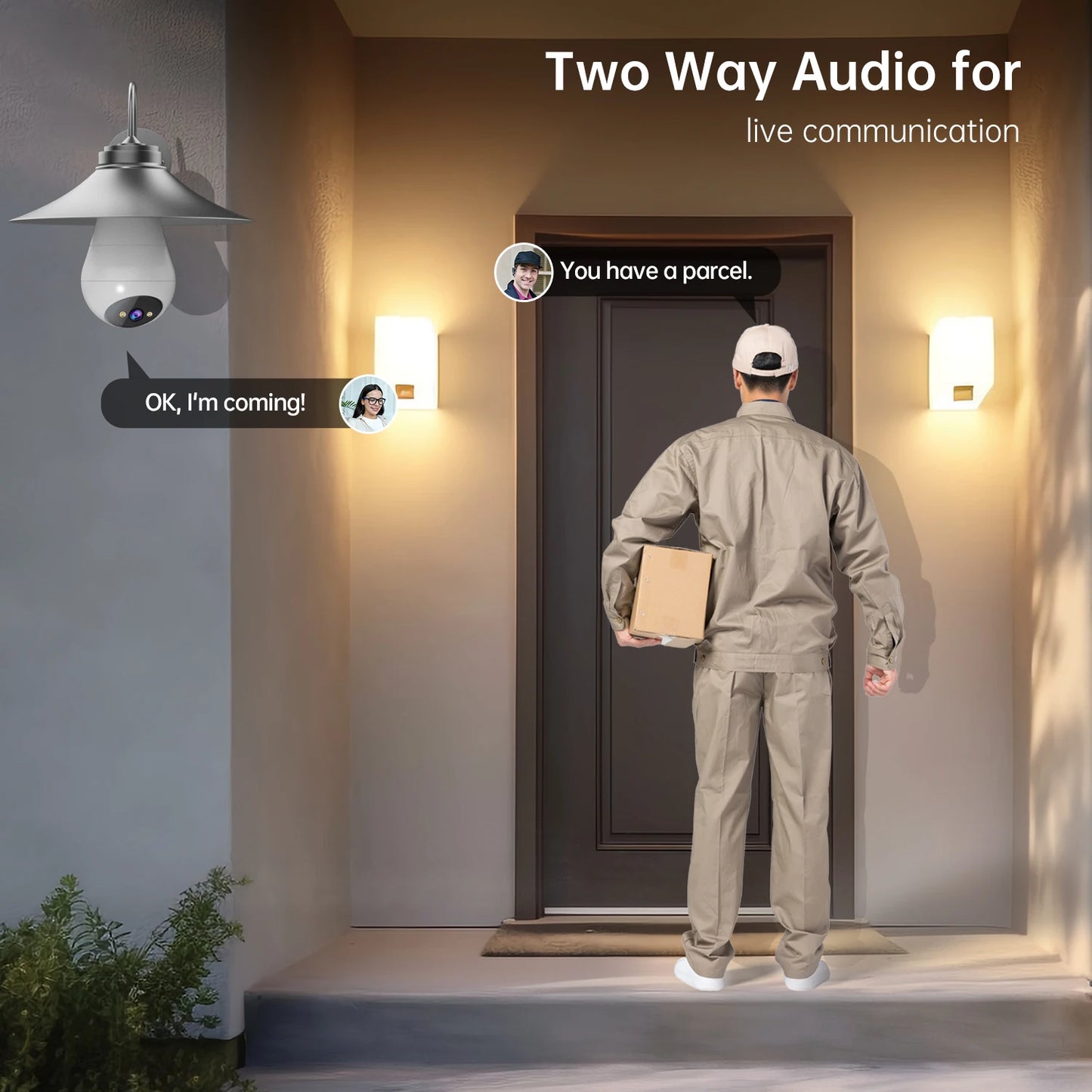 JOOAN 3MP IP Camera 2.4G Wifi E27 Bulb Surveillance Camera Smart Home AI Tracking Security Baby Monitor Wireless CCTV Camera