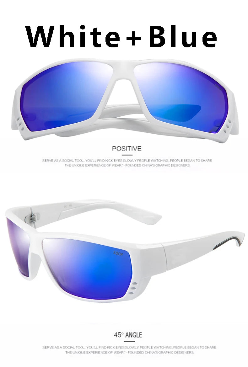 580P Tuna Alley Polarized Sunglasses Men Square Sunglasses For Men Fishing Eyewear Male Driving Sunglasses Oculos Travel Eyewear