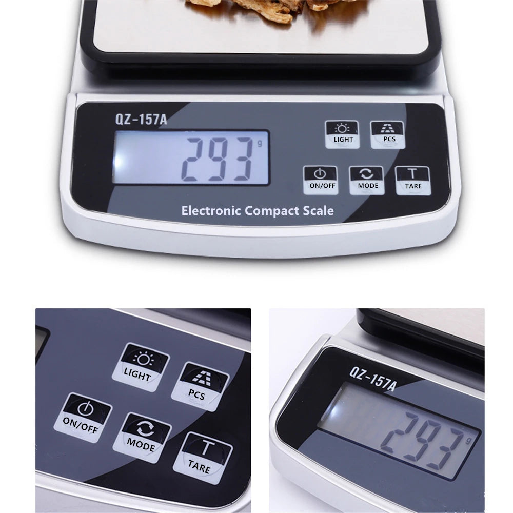 15KG/10KG/3KG Electronic Kitchen Scale Precision Digital Food Scale Household BBQ Baking Balance USB Charging Smart Coffee Scale