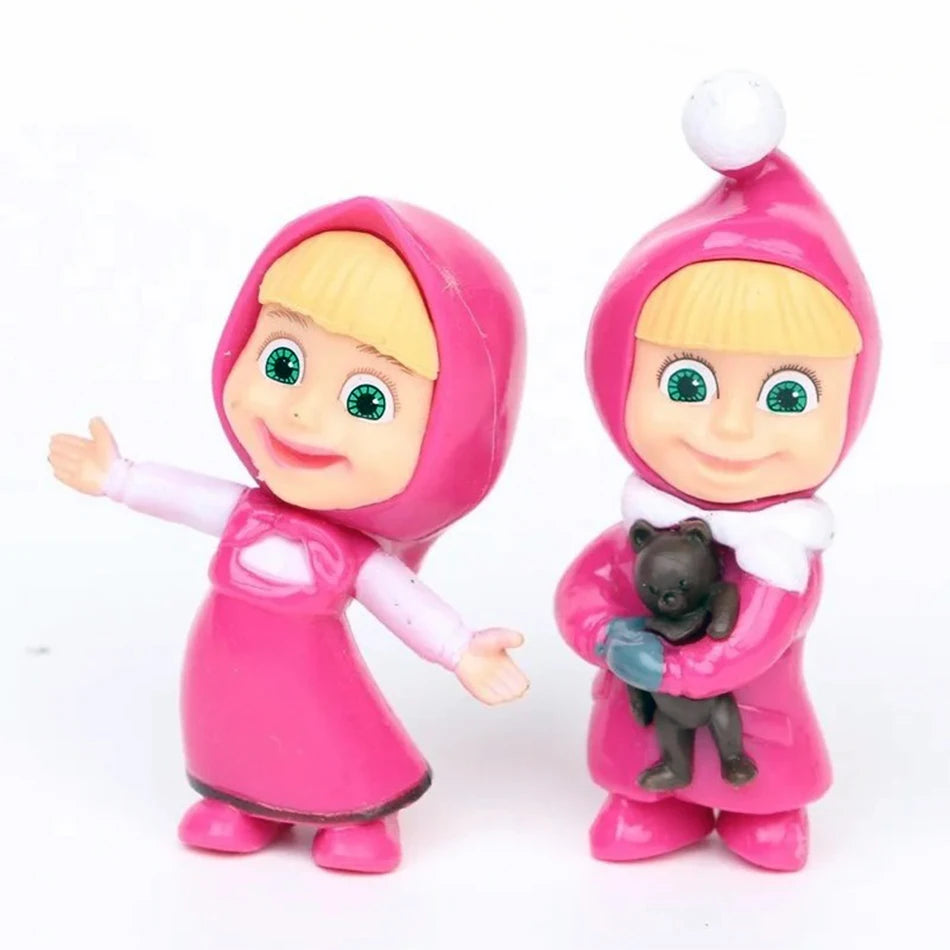 10 Pcs Masha and the Bear Action Figure Anime Model Cartoon Toys For Friends gifts