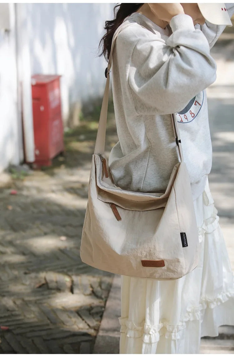 Japanese Women Men Shoulder Crossbody Bag Large Canvas Messenger Bags for Student 2024 Brand Book Bags Female Handbag Satchels