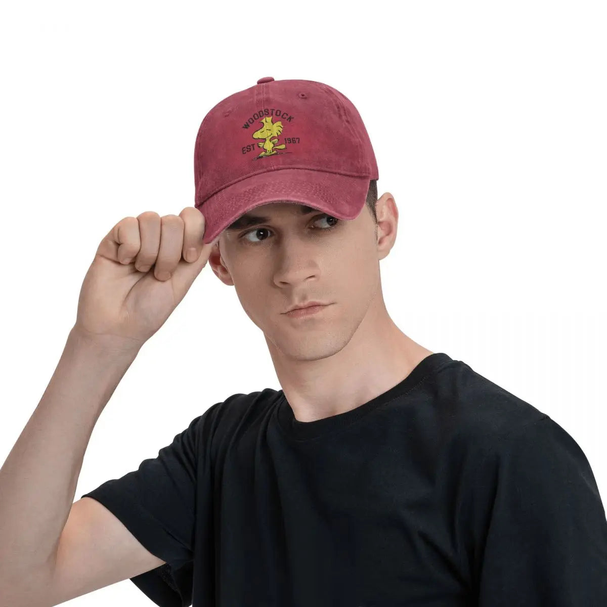 Peanuts Woodstock Snoopy Baseball Cap Vintage Distressed Denim Washed Snapback Hat Men Women Outdoor Workouts Adjustable Cap Hat