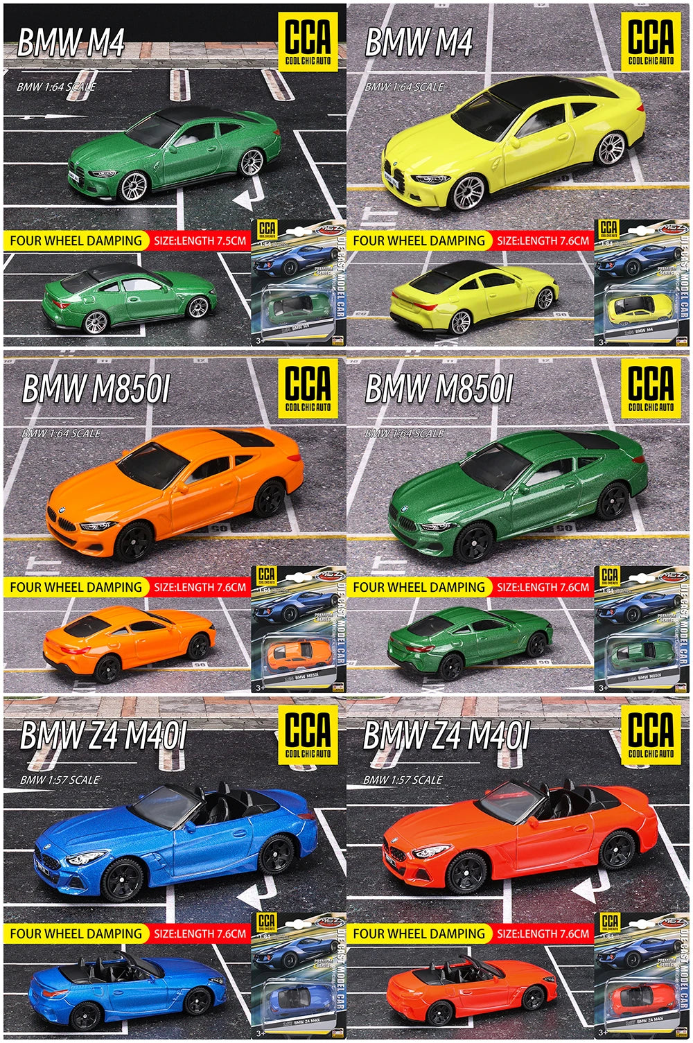MSZ 1:62 BMW M850I Z4 M3 X7 X6 Collection Racing Alloy Car Model Children's Toy Car Casting Pullback Function Collection Level