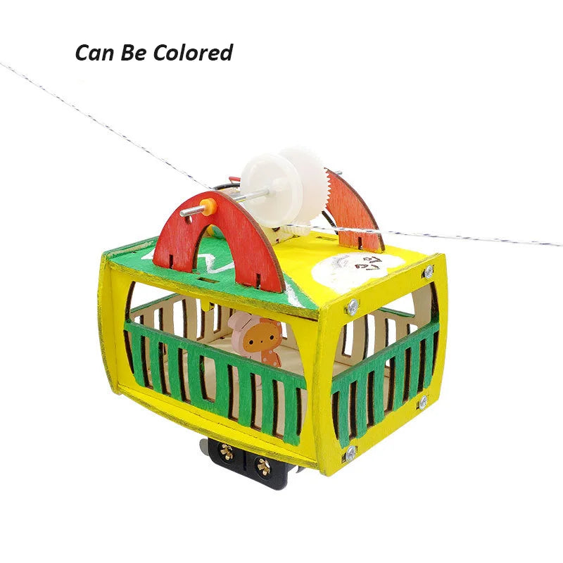 DIY Cable Car Model Model STEM Kit Children Technologia Science Toys Experimental Tool Kit Learning Education Kids Teaching Aid