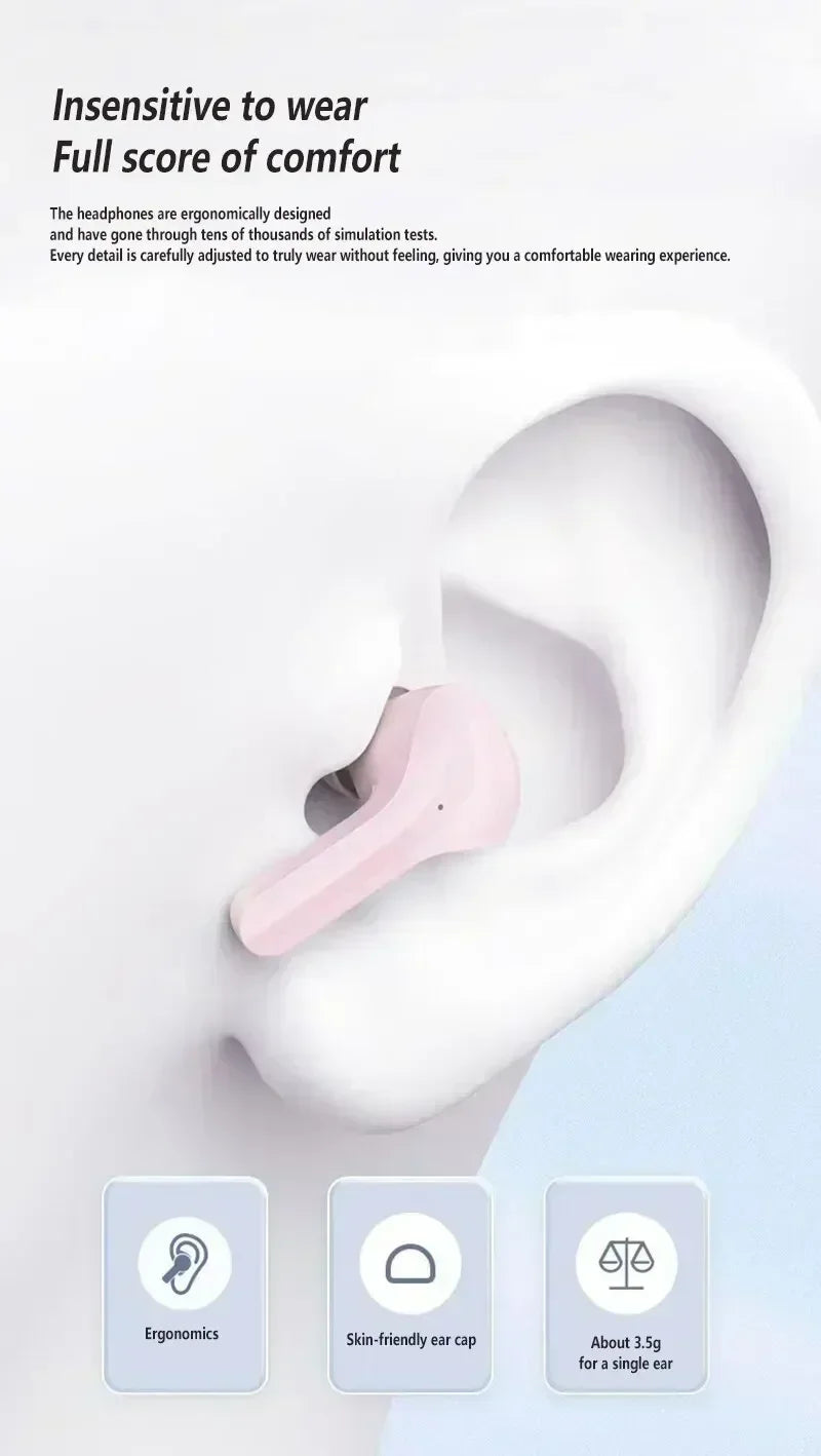 T2 Tws Wireless Bluetooth Headphones Bluetooth Earbuds Transparent ENC Power Digital Display Stereo Sound Earphones for Xiaomi