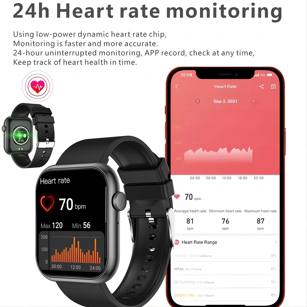 AI Voice Assistant Smart Watch, 2.0'' HD Screen Fitness Tracker with Temp Check/ Breathing Exercise/ Flashlight/ 100+Sports