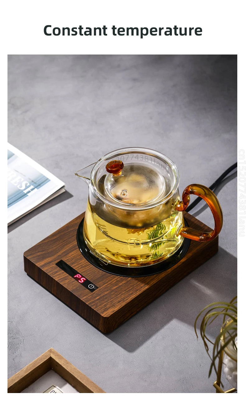 200W Cup Heater Mug Warmer 100°C Hot Tea Maker 5 Gear Warmer Coaster Electric Hot Plate Heating Pad Coffee Milk Tea 110V/220V