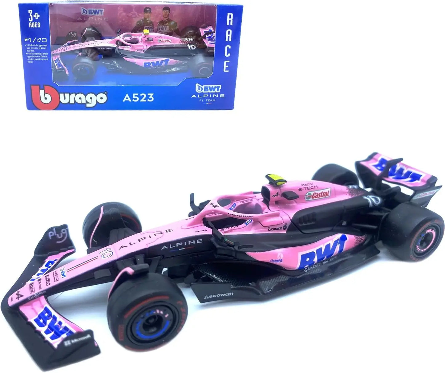 Bburago 1:43 F1 Model Car Mercedes Ferrari Redbull Racing SF23 AlpineA523 AlfaC43 Metal Diecast Verstappen Collectible Miniature