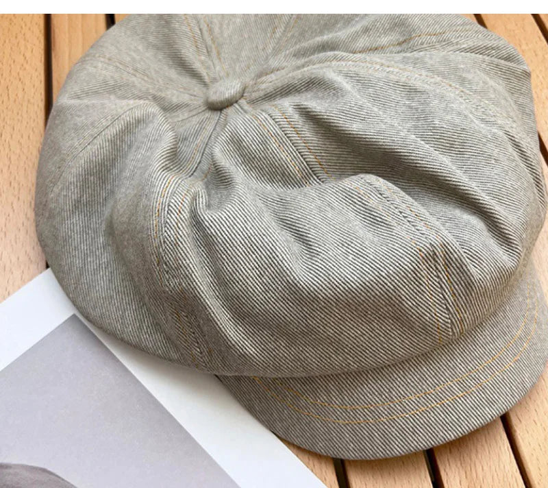 Cloud Top Octagonal Beret Hat Women Cotton Berets Spring Summer Casual Versatile Painter Visors Girls Korea Vintage Newsboy Cap
