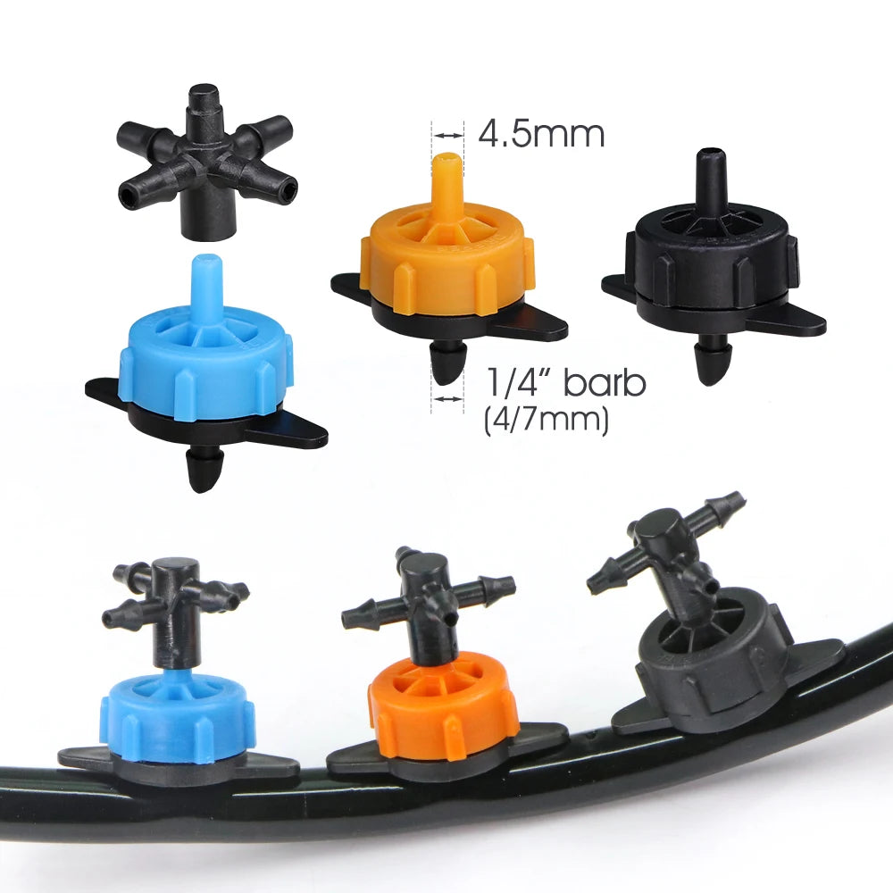 20PCS 2L 4L 8L Pressure Compensating Emitters Fixed Flow Drippers Garden Irrigation System for 1/4'' PE Hose Greenhouse Watering