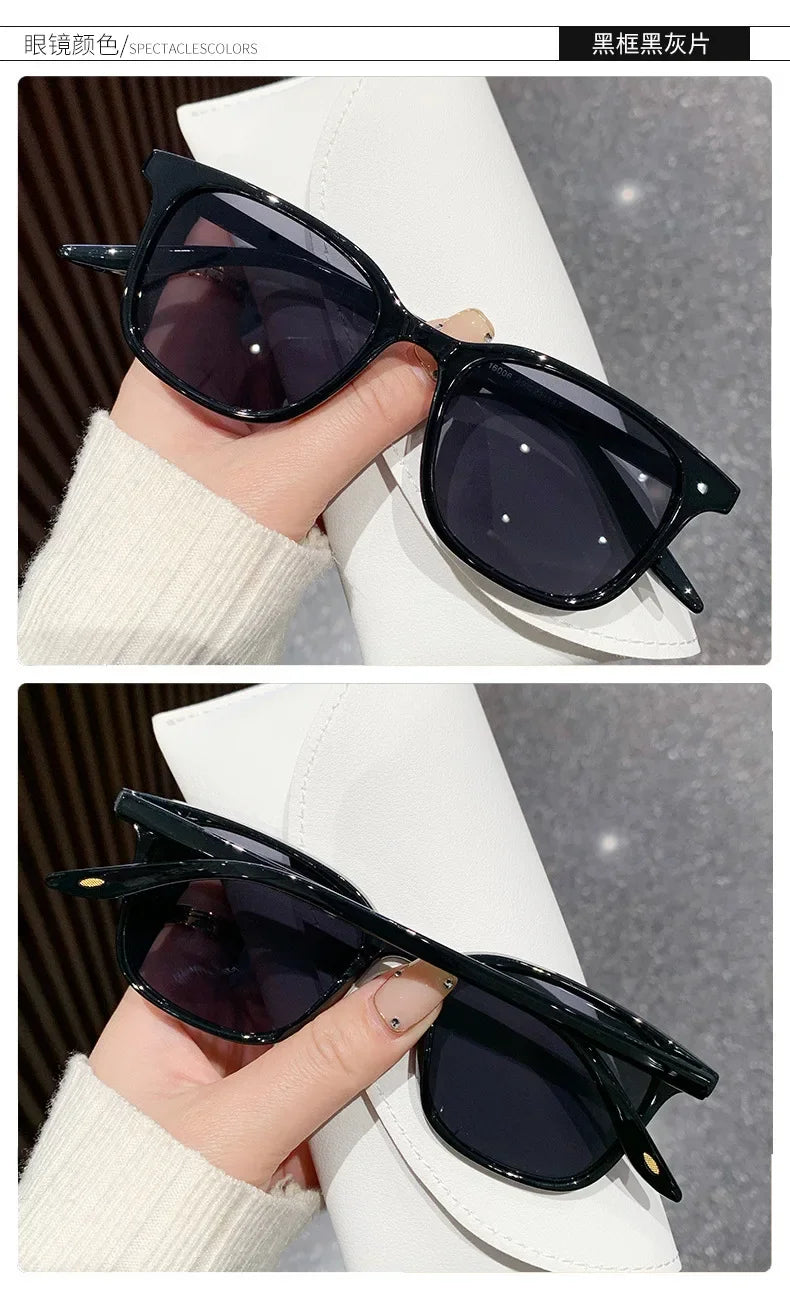 Women Trend Two-tone Sunglasses New Personality Square Frame Sunglasses Retro Yellow Men Fashion Frosted Small Frame Glasses