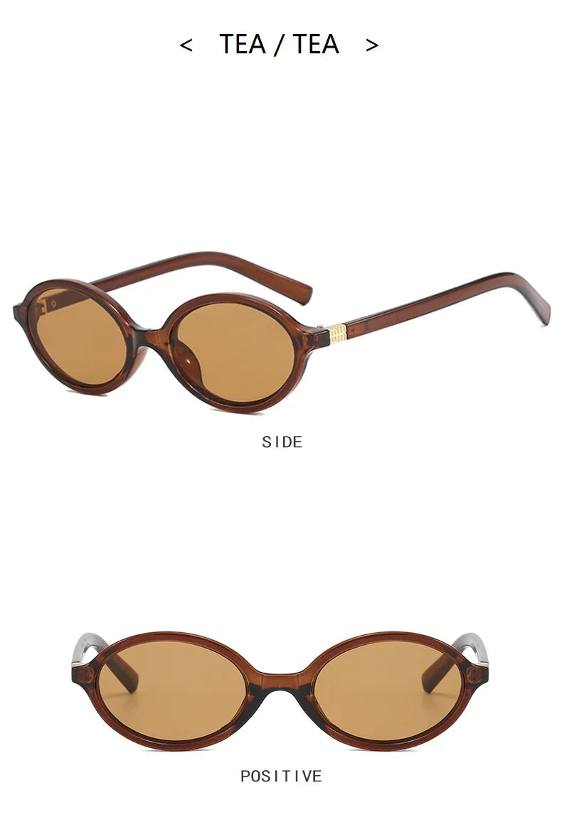Oval Small Frame Luxury Brand Woman Sunglasses Women Retro Female Glasses Anti-blue Light Eyeglasses Trend Ladies Glasses men