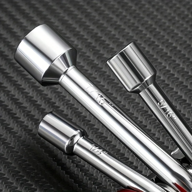 6-inch Portable Sleeve Tool Combos Set Outdoor Metric Folding Socket Wrench Multifunction Household Tools Sleeve