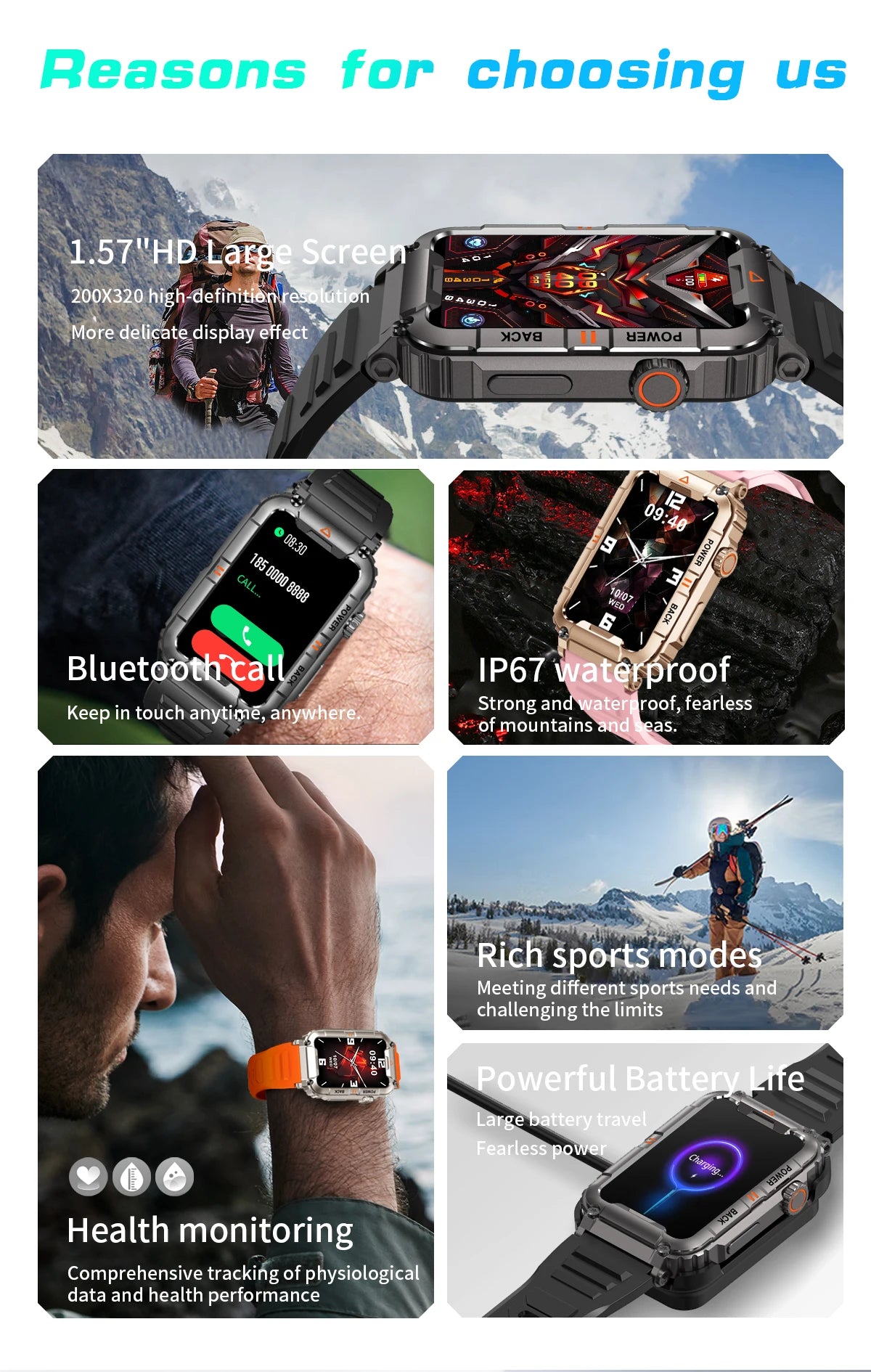 EIGIIS New Military Smart Watch 100+ Sports Modes Health Monitor Bluetooth Call IP67 Waterproof Men Women For IOS Android KR88