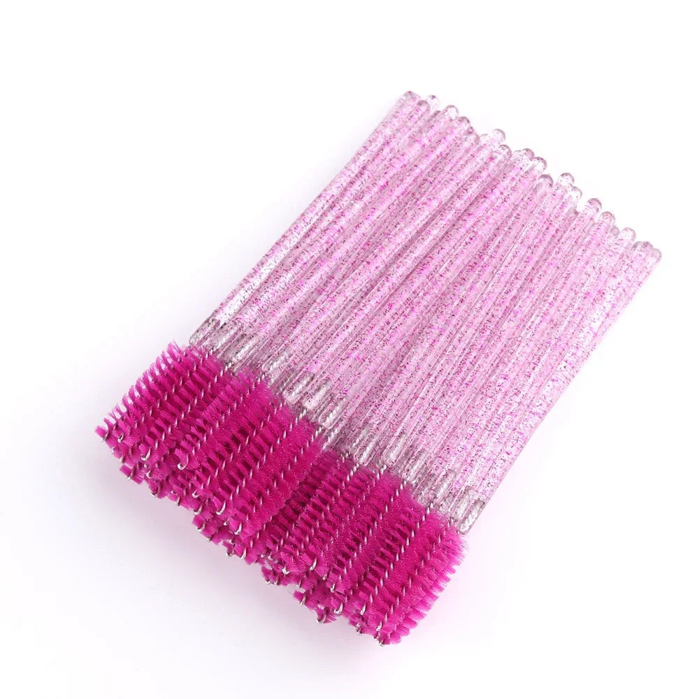 Wholesale 50pcs Disposable Eyelash Brushes Extension Crystal Eyebrow Brush Mascara Wand Eye Lashes Cosmetic Tool Makeup Beauty