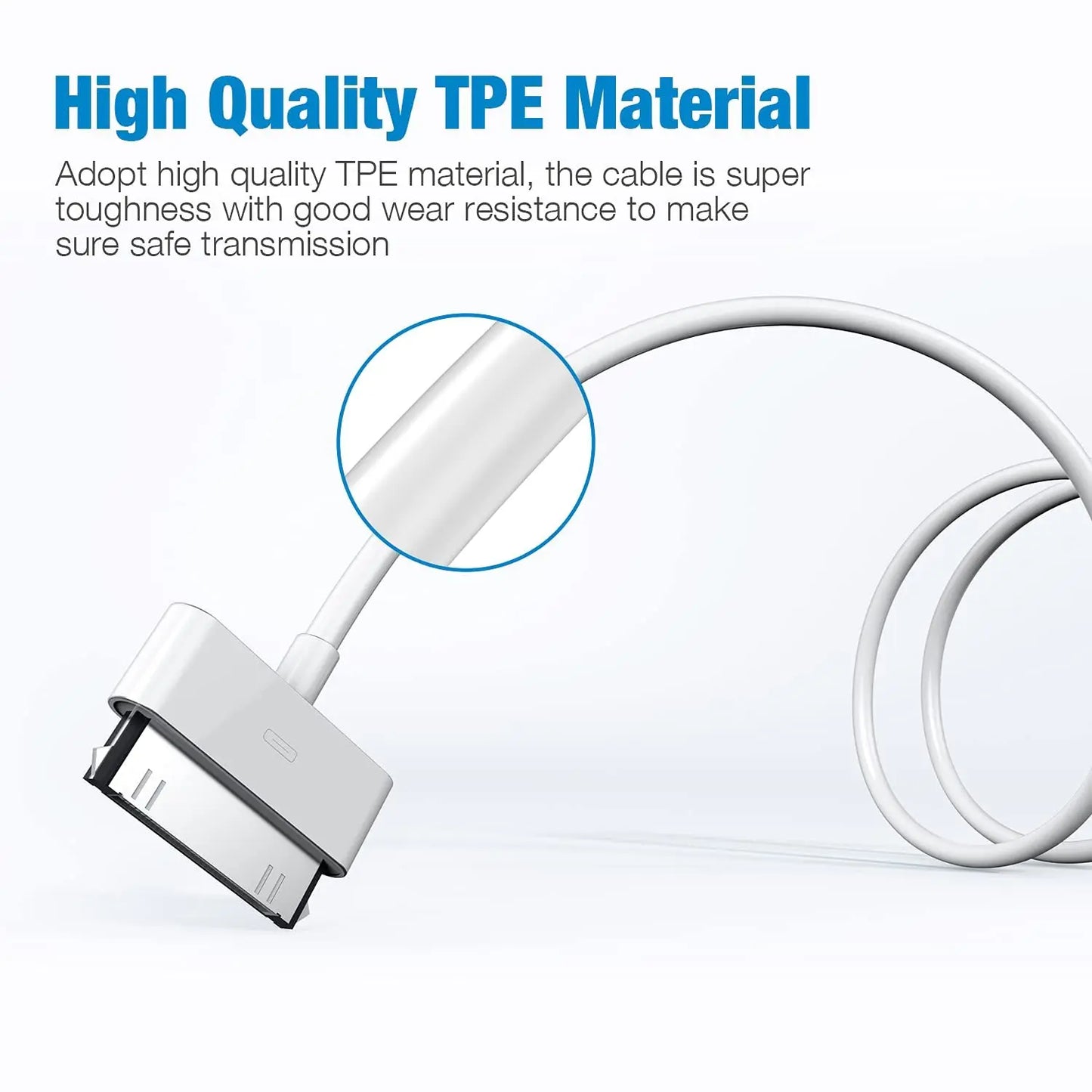 30 Pin Cord Adapter Accessories Nano Touch Charging Data Cable Usb Charger For IPhone 4 4s 3G 3GS IPad 1 2 3 IPod Mobile Phone
