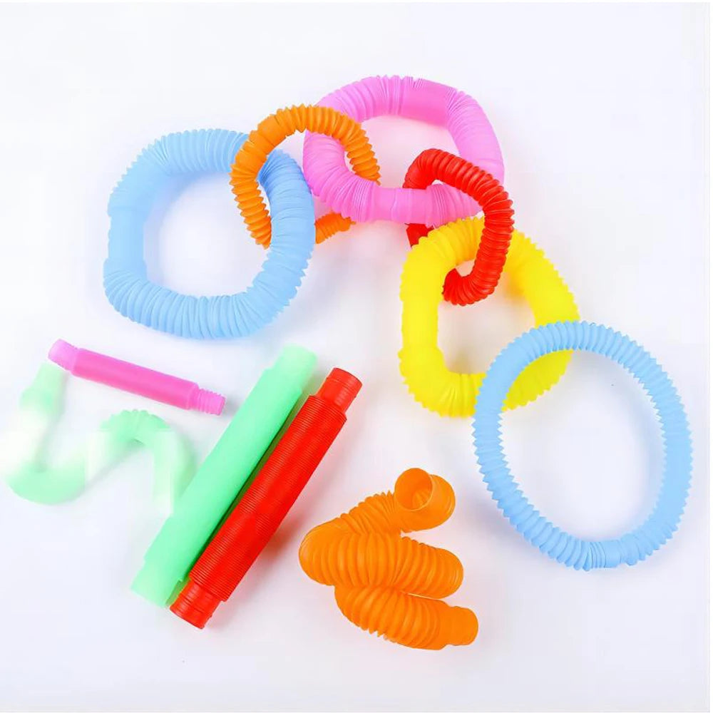 10-30PCS Colorful Telescopic Tubes Fidget Toys Plastic Sensory Pop Tubes Stress Relief Toys Adults Decompression Kids Toys Gifts