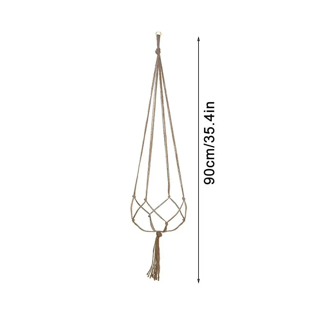 1pcs Braided Rope Hanging Basket Flower Pot Straw Macrame Net Hanger Garden Holder Craft Plant Balcony Decor Accessories