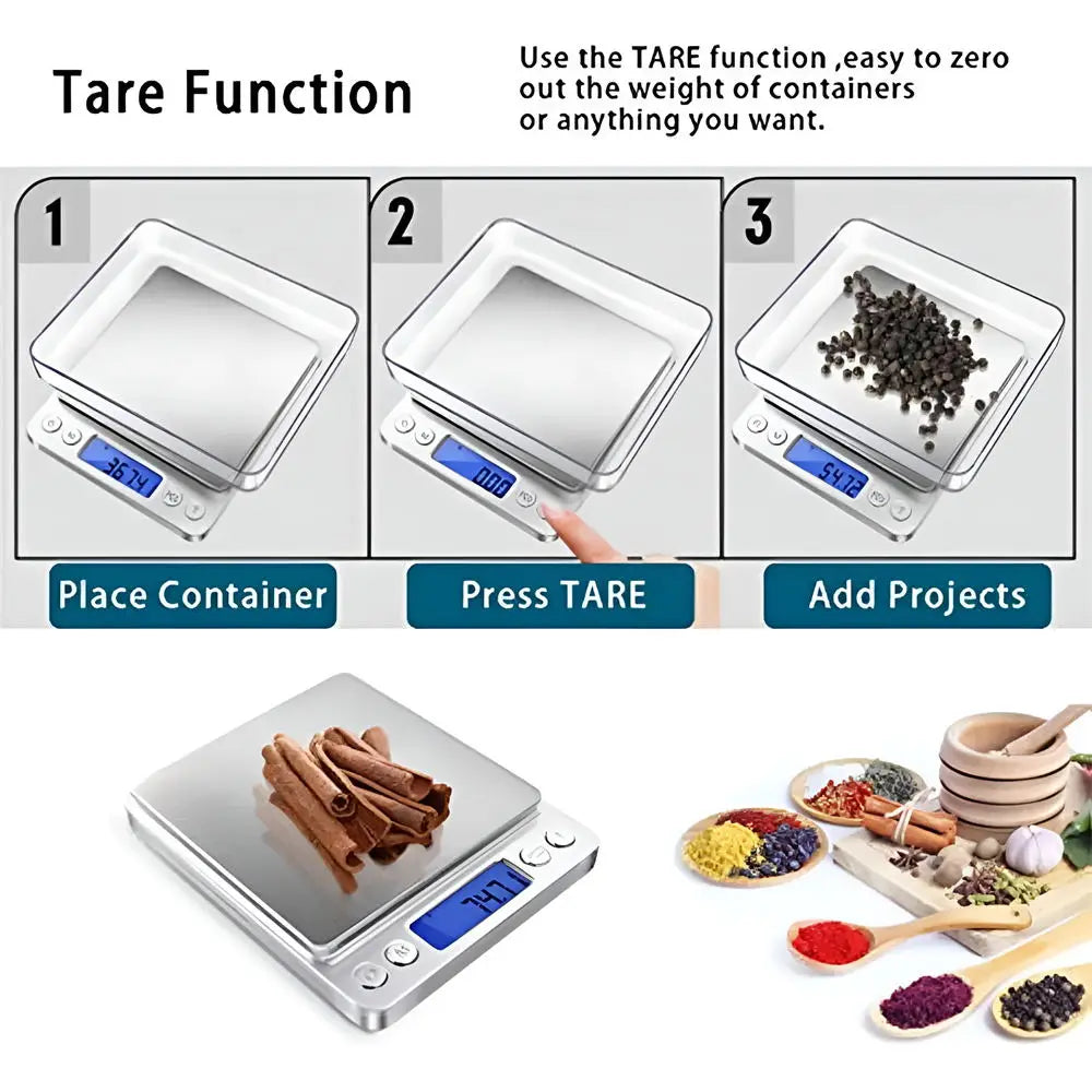Digital Kitchen Scale 500/1kg/2kg/ 3kg Small Jewelry Scale Food Scales Digital Weight Gram and Oz Digital Gram Scale