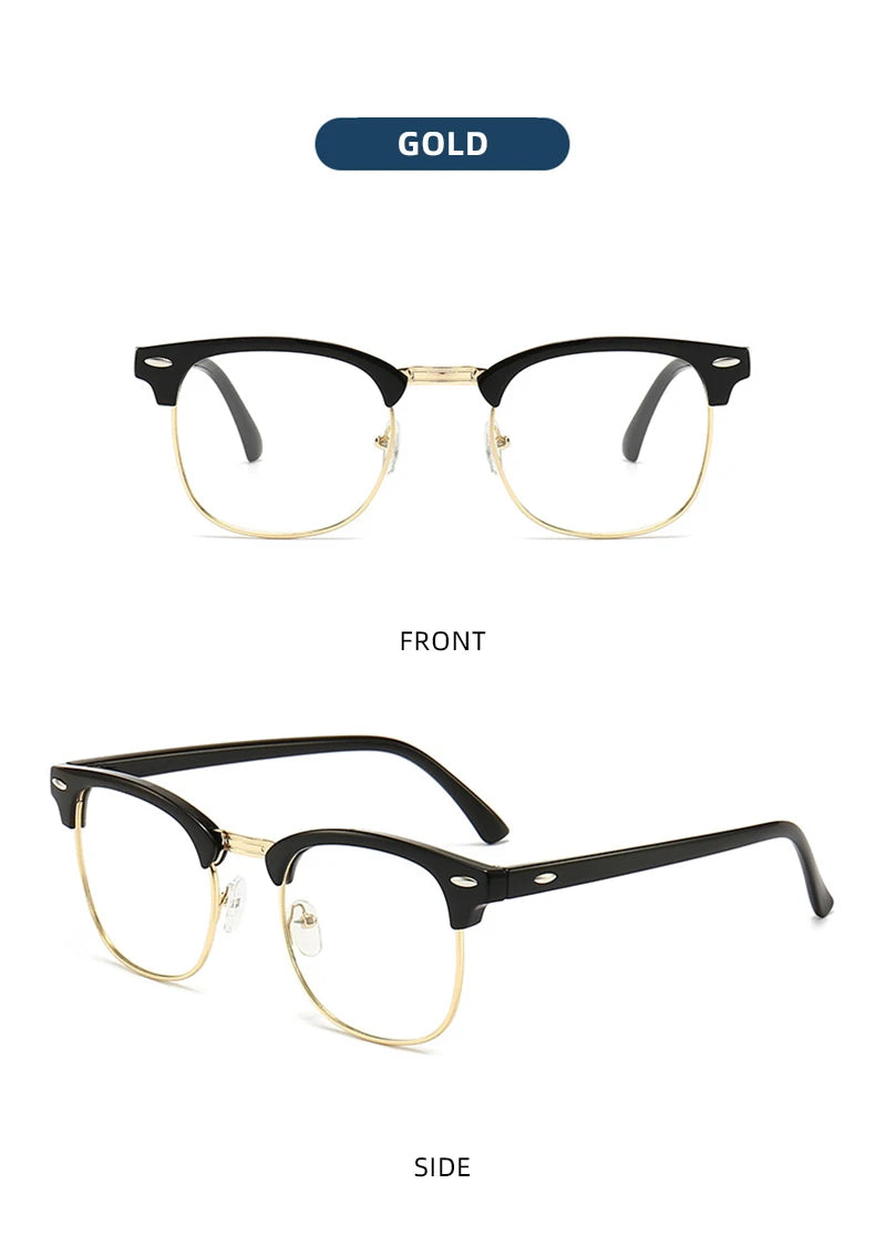 Classic Half Frame Photochromic Sunglasses Men Women Retro Rivet Chameleon Sun Glasses Male Fashion Change Color Driving Shades