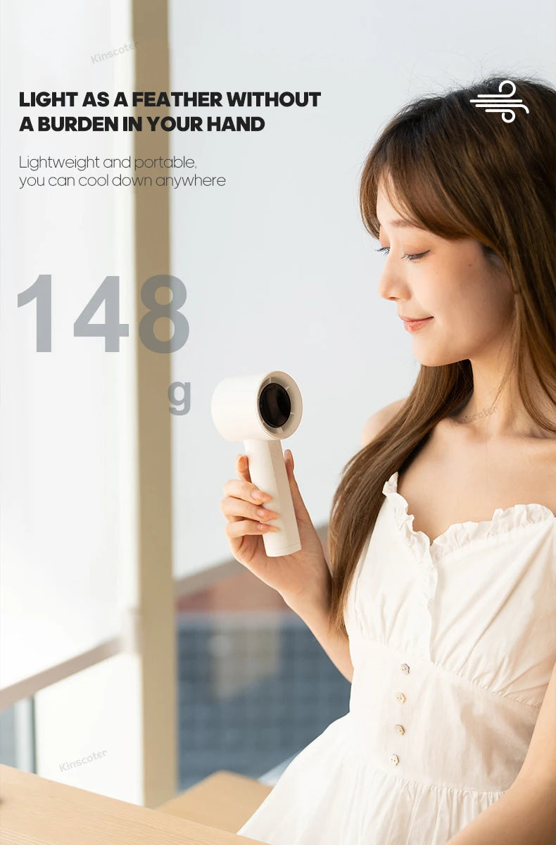 Mini High Speed Turbo Handheld Fan 100 Wind Speeds Adjustable with Digital Display 3000mAh Battery Operated Electric Eyelash Fan