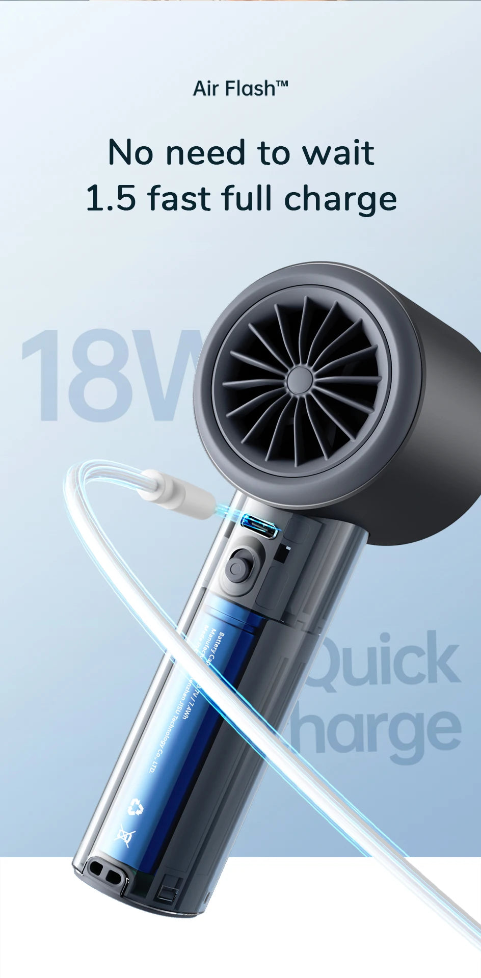 JISULIFE Portable Hand Fan , 100 Wind Speeds, Mini Bladeless Handheld Fan, USB Rechargeable Personal Fans, Electric Eyelash Fan