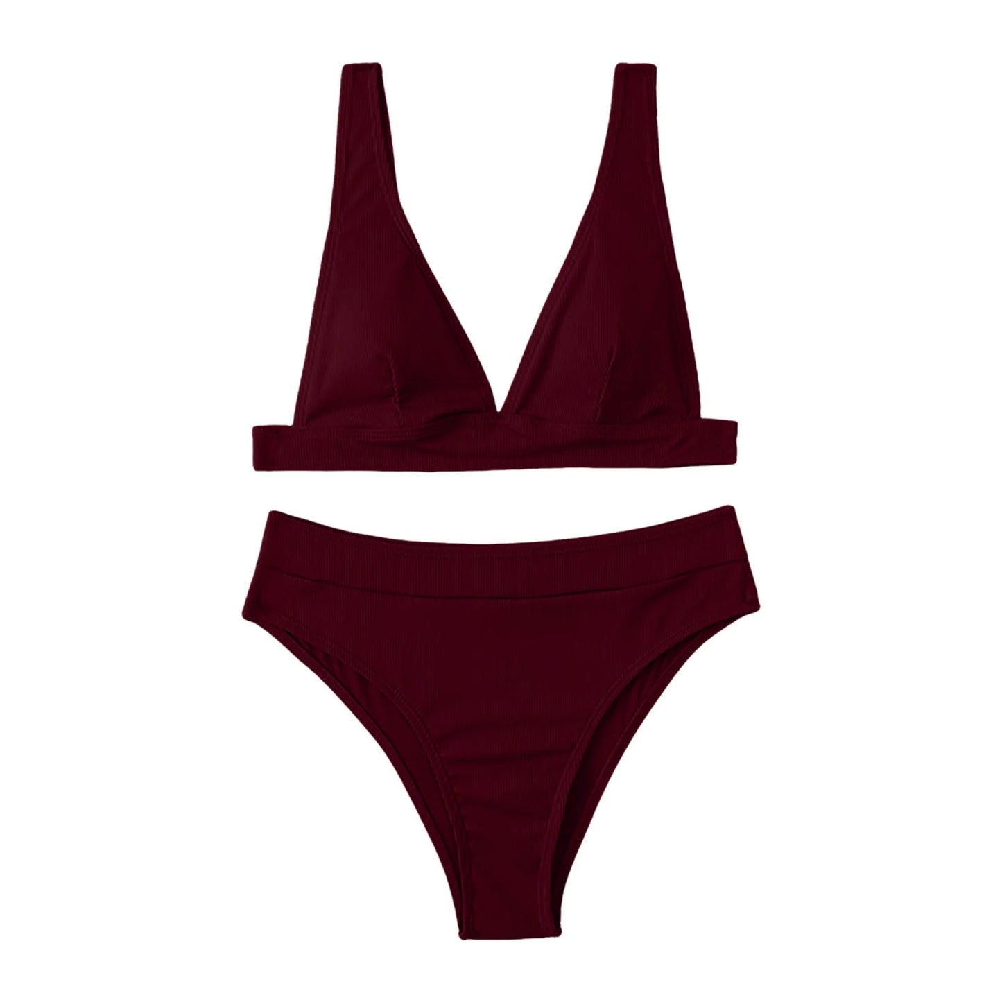 Women Swimwear Bikinis Soild Color Chest Paded Crop Tops And Shorts Brazilian Beach Wear 2 Piece Swimsuits For Women Biquini