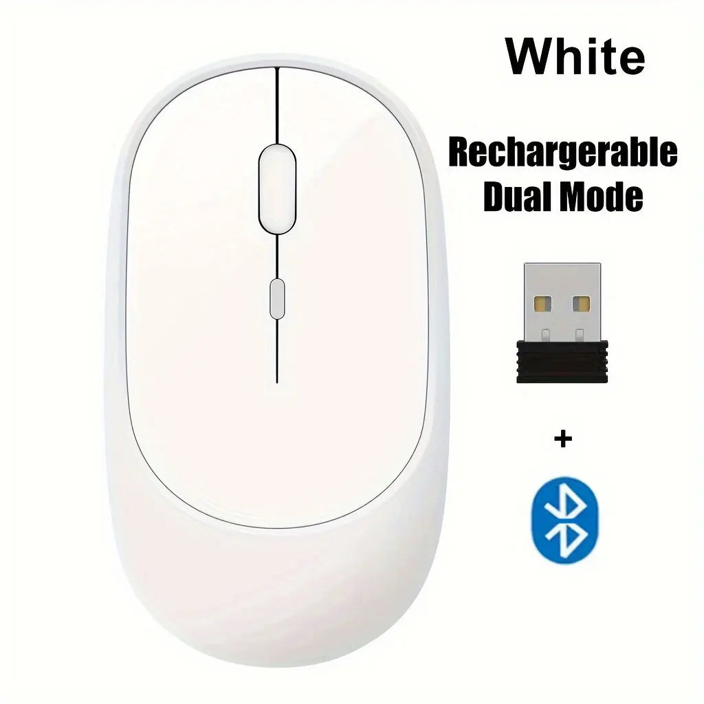 Wireless Mouse Rechargeable Mouse Gamer Dual Modes Bluetooth-compatible 2.4G USB Mute Mice For Laptop Pad Tablet Macbook Mause