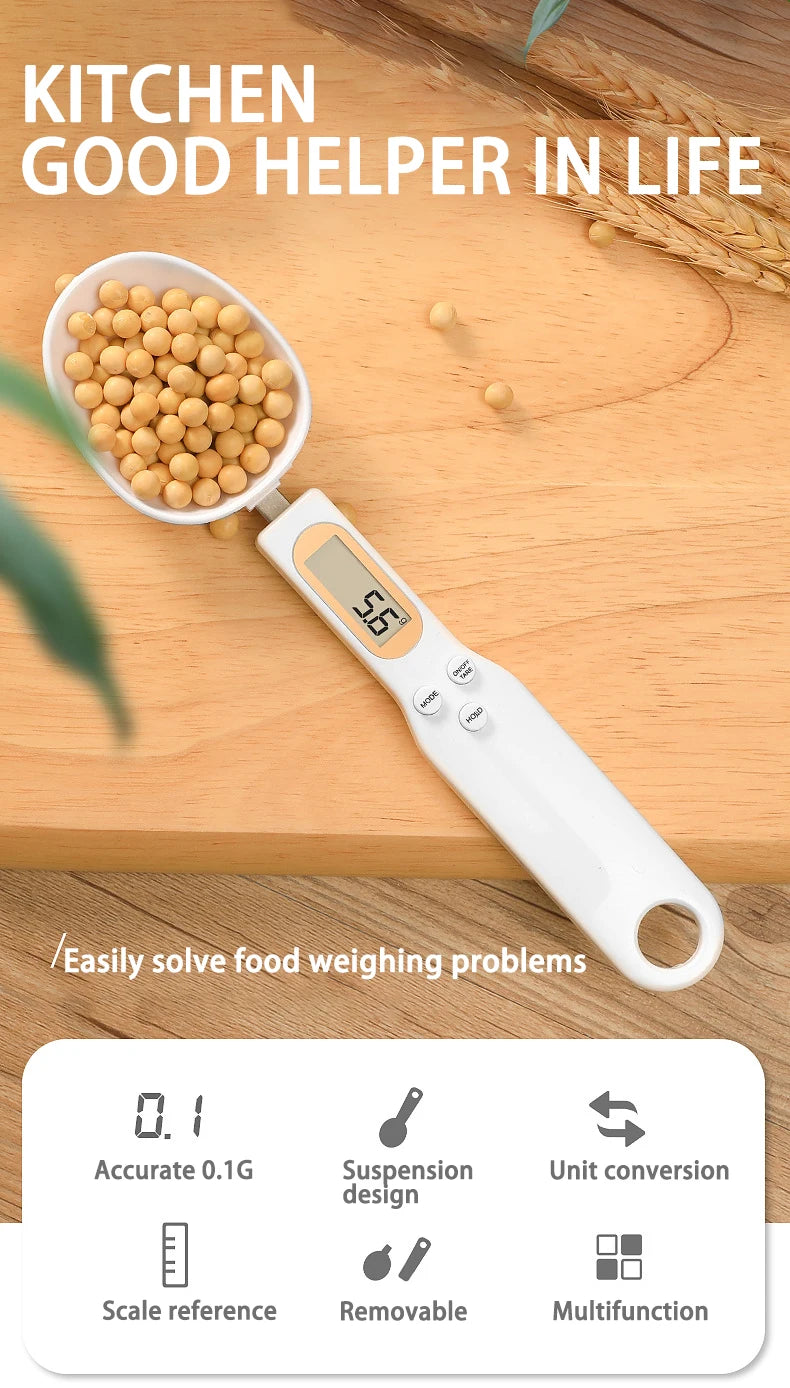 Weight Measuring Spoon LCD Digital Kitchen Scale 500g 0.1g Measuring Food Spoon Scale Mini Kitchen Tool for Milk Coffee Scale