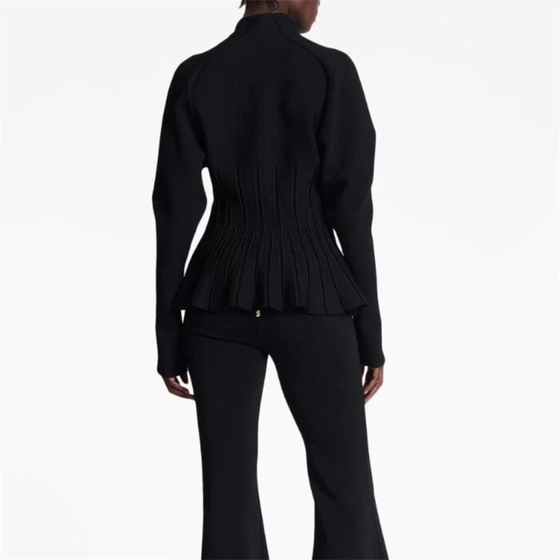 New autumn and winter women's V-neck heavy crystal button waist knitted cardigan y2k Korean version slimming hollow high-end top