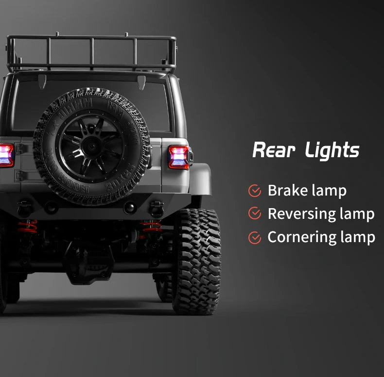 RC Crawler 4x4 Car MN128 2.4G Climbing Buggy Professional with LED Light Full Scale Remote Control Cars Toys for Boys Gift