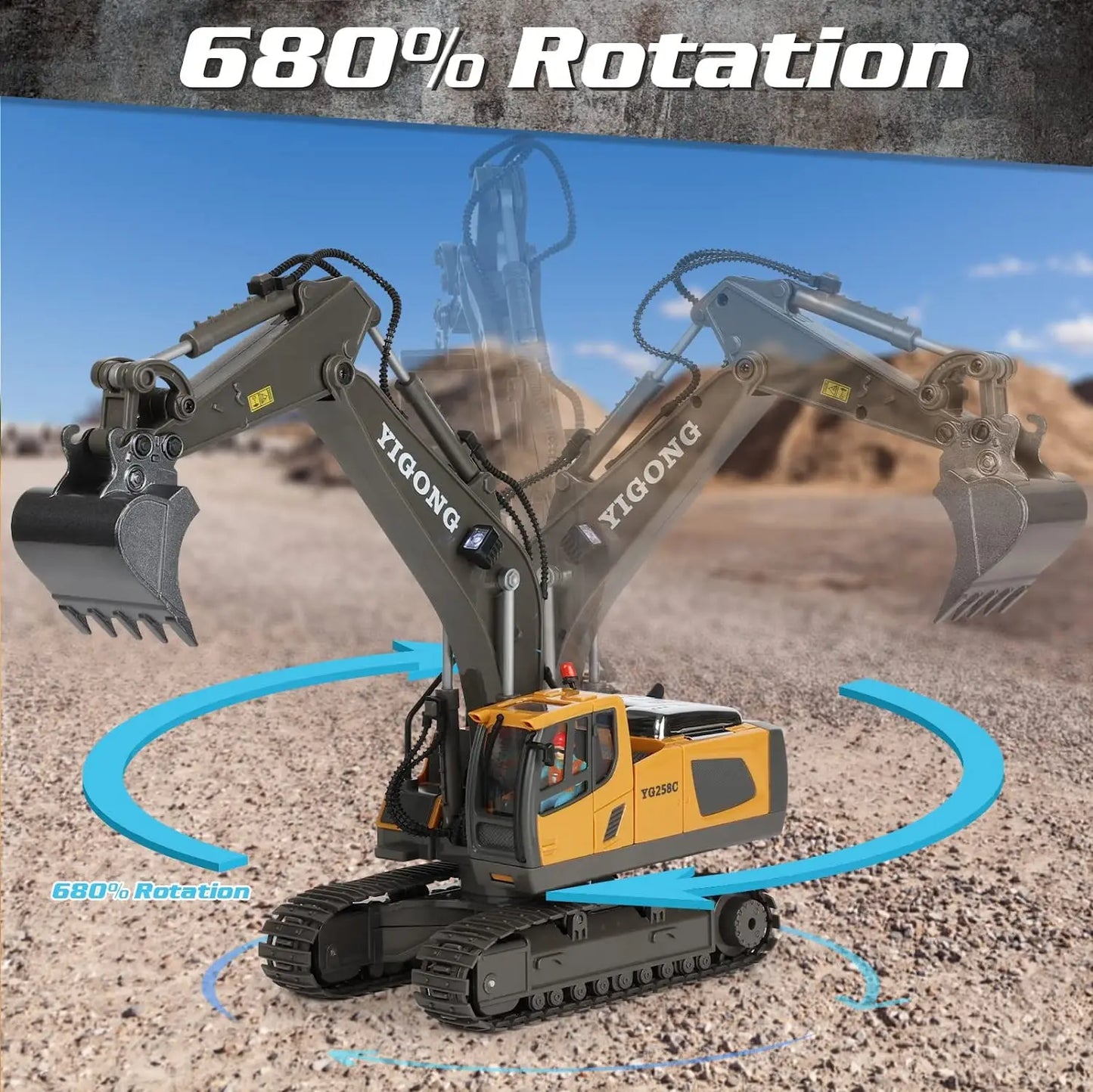 RC Excavator 1:20 Remote Control Truck 2.4G RC Crawler Engineering Vehicle Truck Radio Control Children\'s Day Back to School