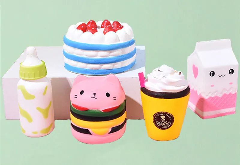 Jumbo Kawaii Squishy Toys Slow Rising Squeeze PU Popcorn Animals Anti Stress Relief Squishies Toy For Children Kids Xmas Gift