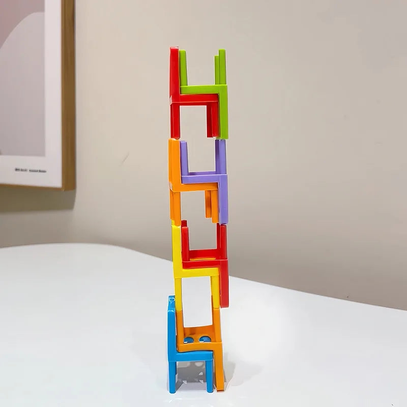 24-42pc children's puzzle folding chair toy parent-child interactive game for kids chair stack party game juego social games