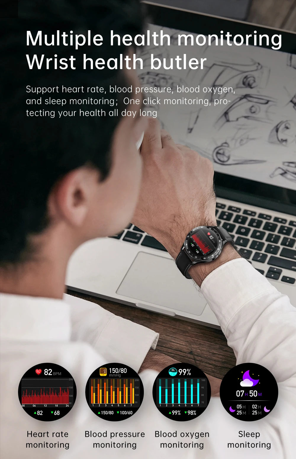 2024 New Bluetooth Call Smart Watch High end Men's Multi sport Mode NFCIP67 Waterproof Fitness Women's Smart Electronic Watch