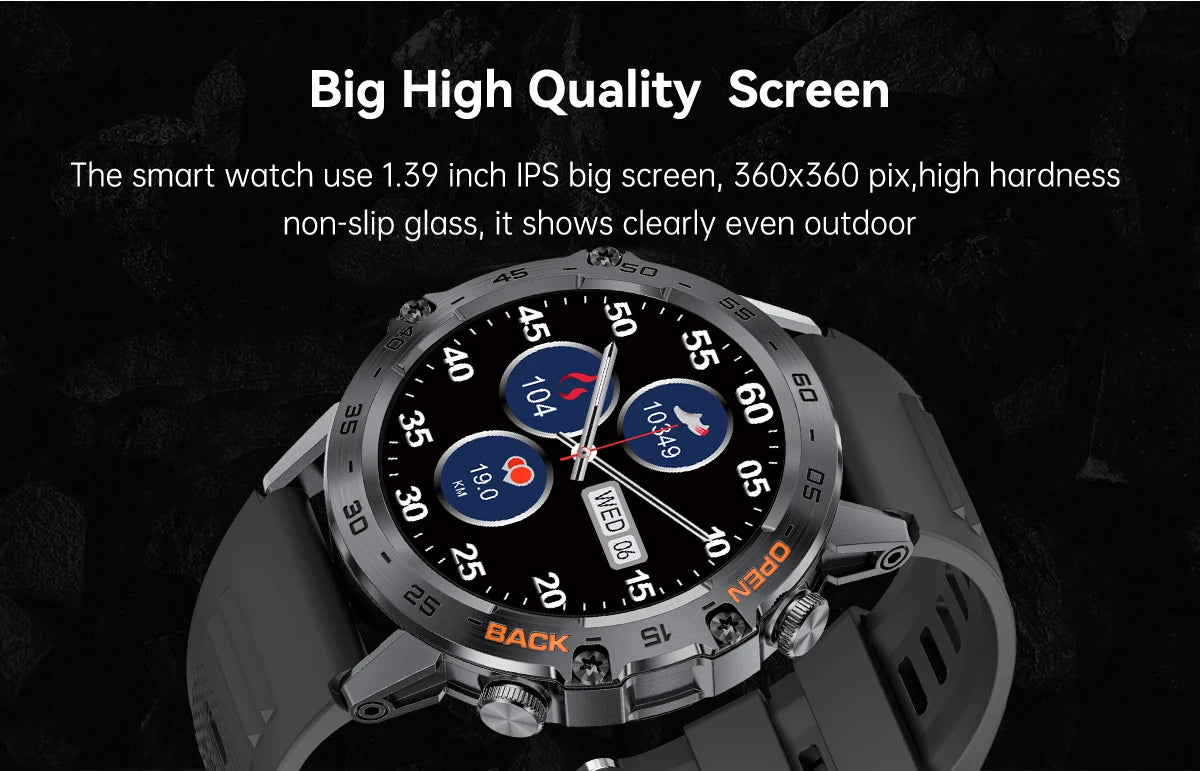 LIGE Smartwtach For Men 400mAh Outdoor Sport Bluetooth Calling Watches Health Monitoring Waterproof Smartwatch Man Reloj Hombre