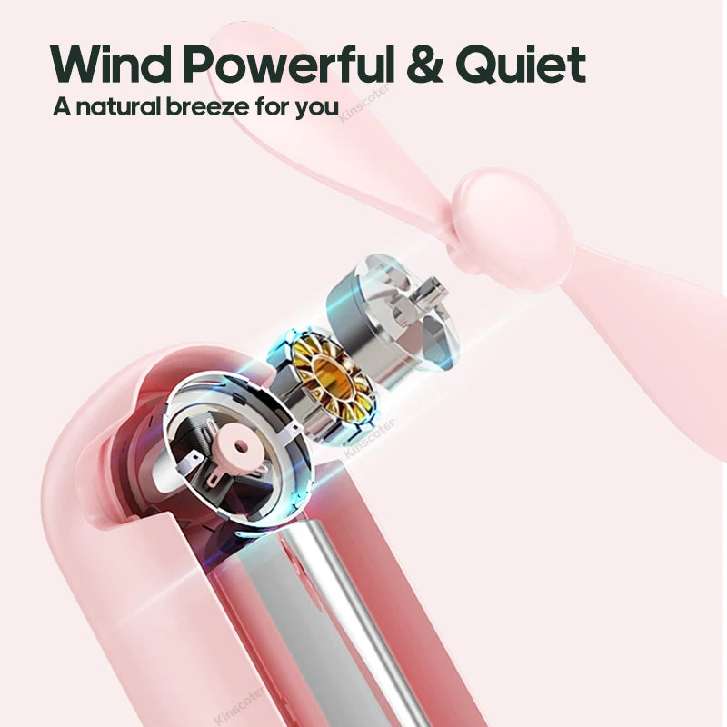 Portable Fan Mini Handheld Fan USB 1200mAh Recharge Hand Held Small Pocket Fan with Flashlight Feature