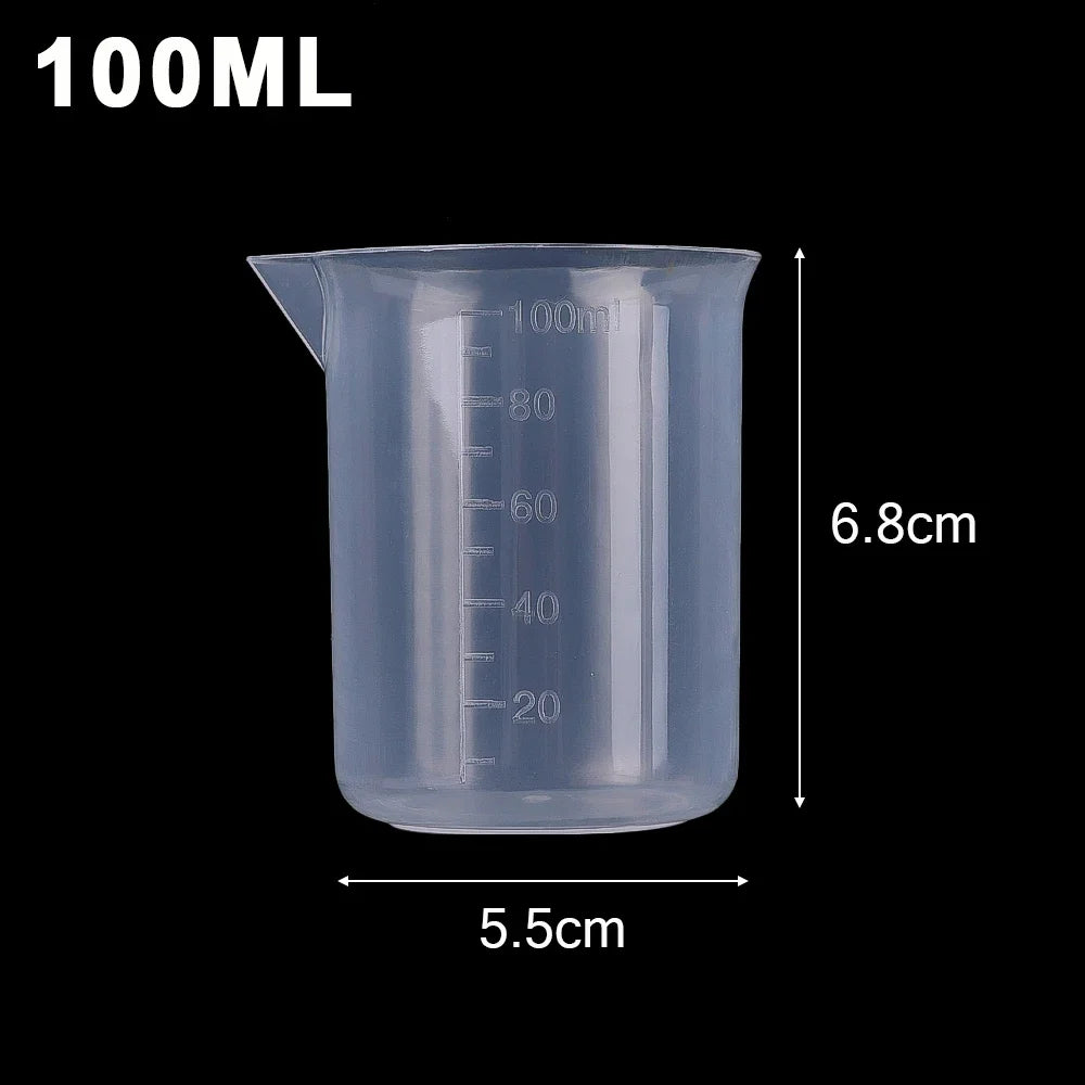 100/50ML Triangular Measuring Cup with Scale Transparent Plastic Graduated Cylinder Pour Spout Liquid Container Kitchen Bar Tool