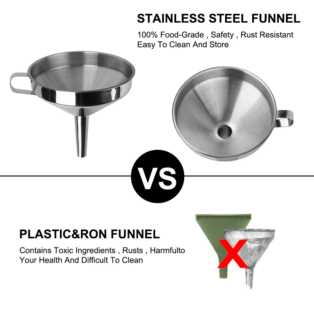 Metal Funnel For Canning Kitchen Tools Kitchen Accessories Wide Mouth Funnels Bar Wine Beer Oil Flask Funnel