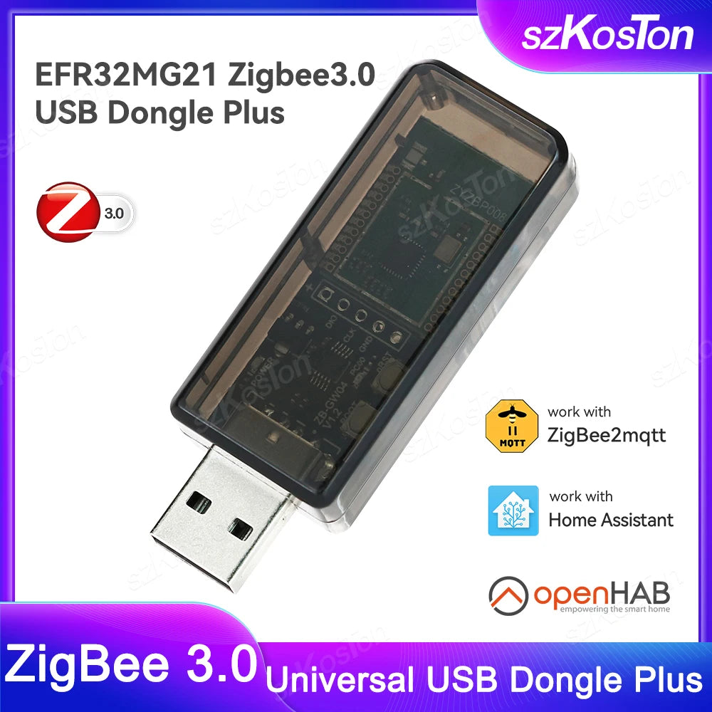 Zigbee 3.0 USB Dongle Plus EFR32MG21 Universal Open Source Zigbee Gateway Works with Home Assistant openHAB Zigbee2MQTT ZHA NCP