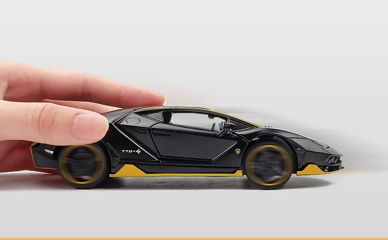 1:32 Lamborghinis LP770-4 750 Alloy Sports Car Model Diecasts Metal Pull Back Sound And Light Car Model Kids Toy Collection Gift