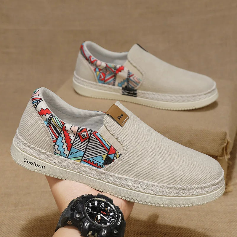 Flat Canvas Shoes For Men Fisherman Linen Cloth Loafers Summer Men's Sneakers New Style Shoes Sneakers Male Casual Shoes Man