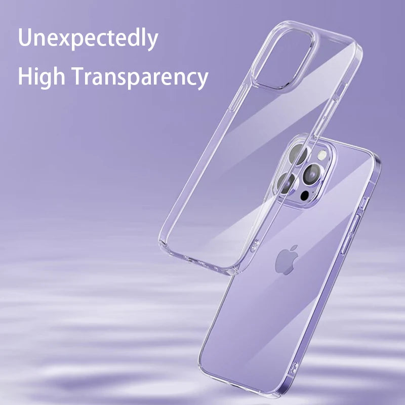 Ultra Thin Clear Phone Case for iPhone 16 15 14 13 12 11 Pro Max Mini X XR XS 7 8 Plus Soft TPU Silicone Transparent Back Cover