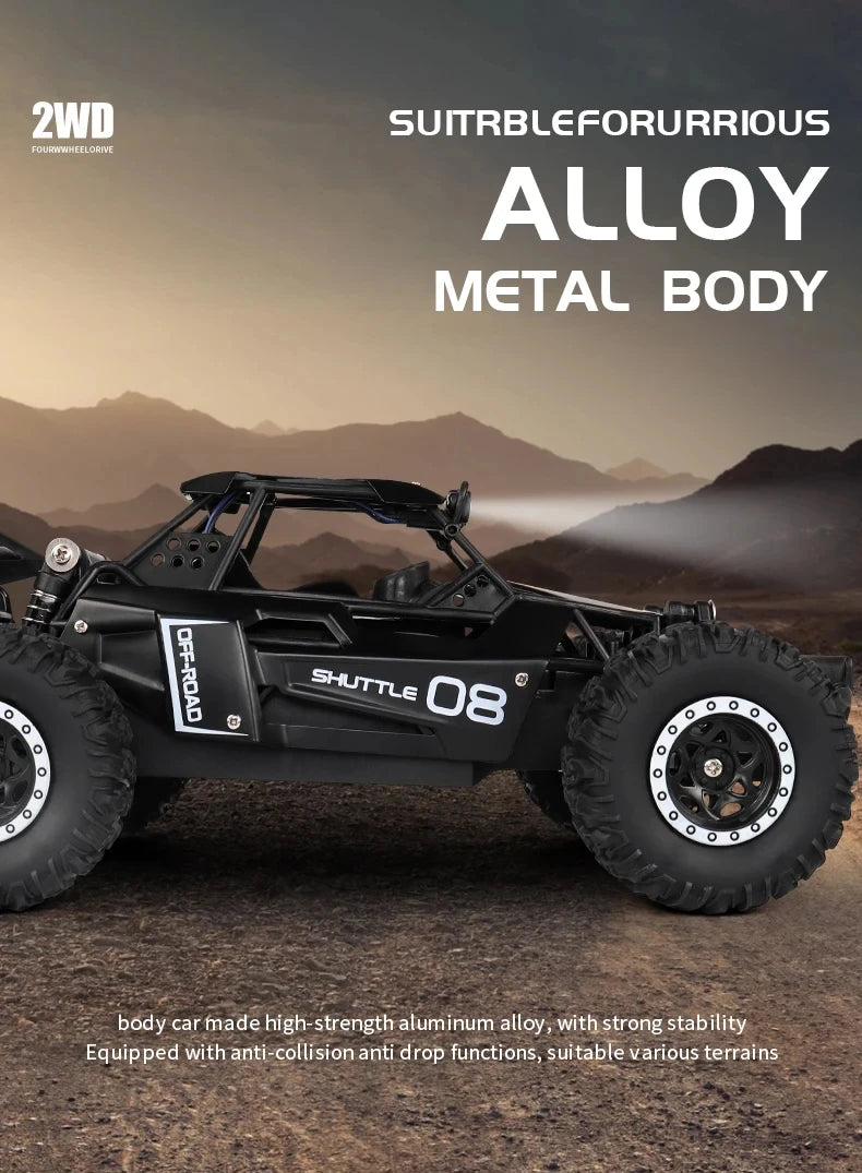 Radio 1:16 Model RC Car With LED Lights 2WD Off Road Remote Control Racing Drift Climbing Vehicle Cars Toys Gifts for Boys Girls