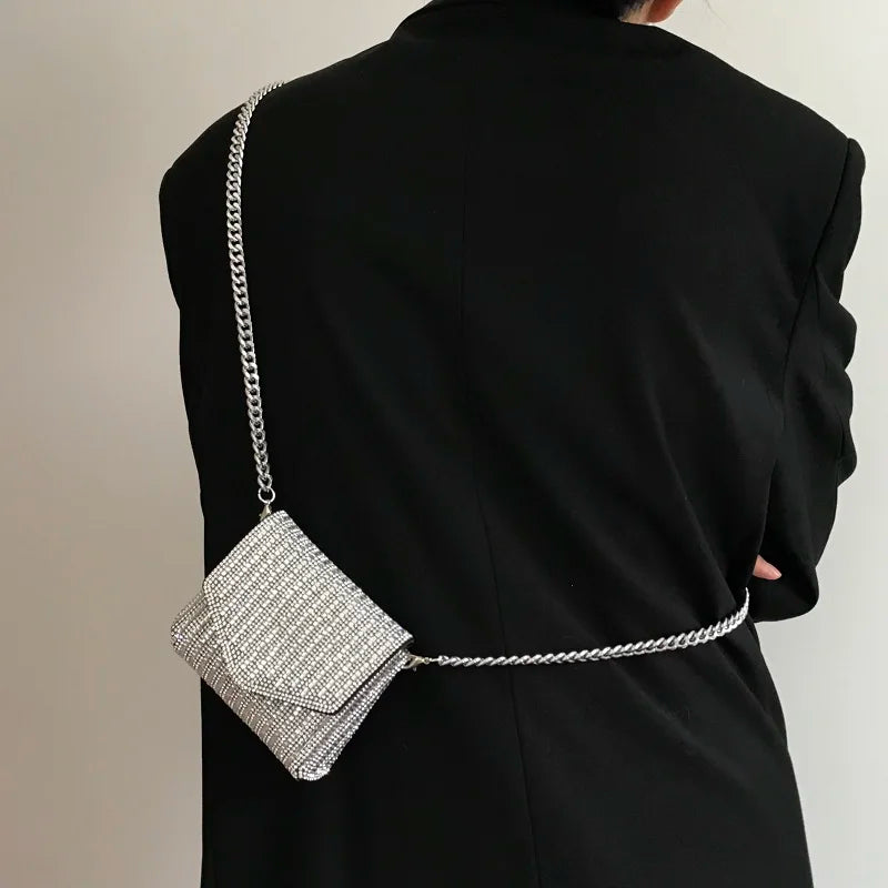 JIOMAY Mini Shoulder Bag for Women Designer Purses and Handbags Bling Rhinestone Clutch Bags Girls Chain Crossbody Bag Wholesale