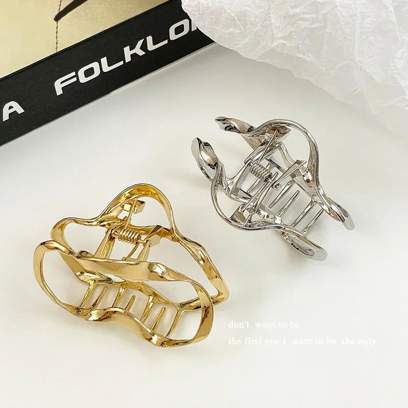 Fashion Geometric Metal Hair Claw Clips for Women Vintage Hair Clamps Crab Headband Hairpin Girls Hair Accessories Headwear