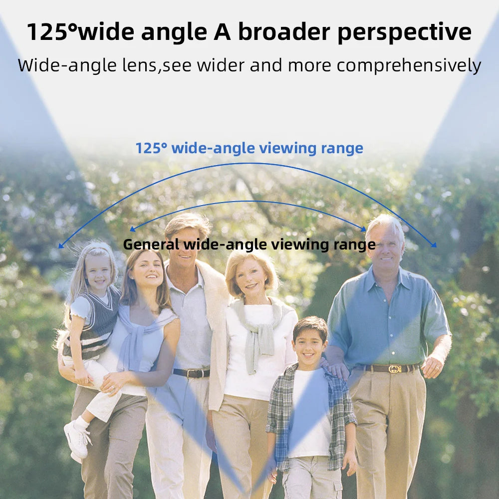 Smart Doorbell Ring Door Camera Wireless Intelligent Video Bell Camera 125 Degree Wide-angle Lens Bidirectional Visual Intercom