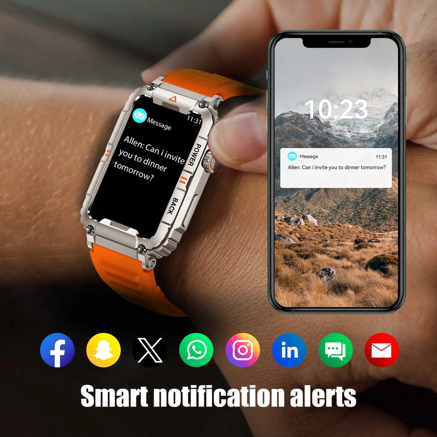 EIGIIS New Military Smart Watch 100+ Sports Modes Health Monitor Bluetooth Call IP67 Waterproof Men Women For IOS Android KR88